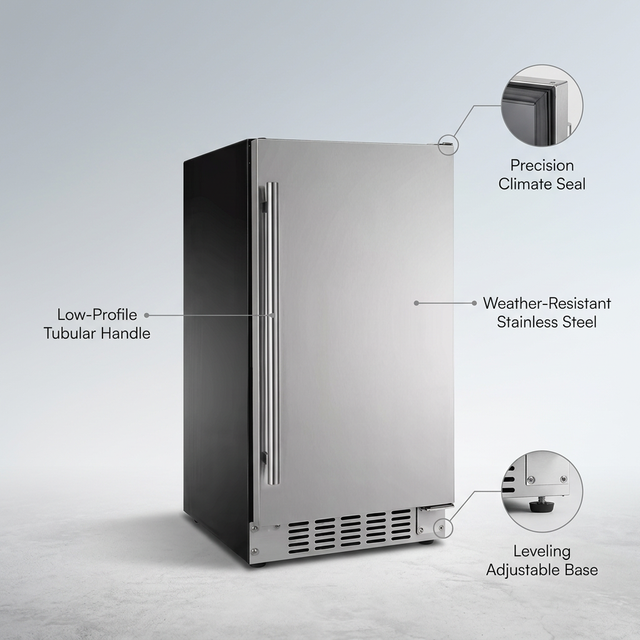ArcticVault Compact Outdoor Refrigerator — Lifestyle