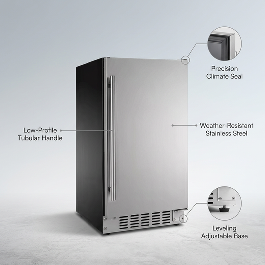 ArcticVault Compact Outdoor Refrigerator — Lifestyle
