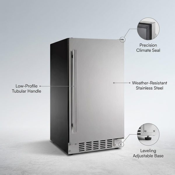 ArcticVault Compact Outdoor Refrigerator — Lifestyle